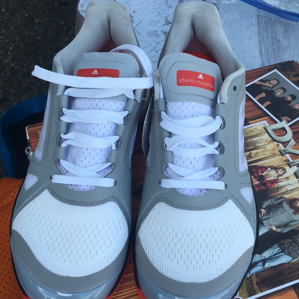 New Stella McCartney adidas red white grey